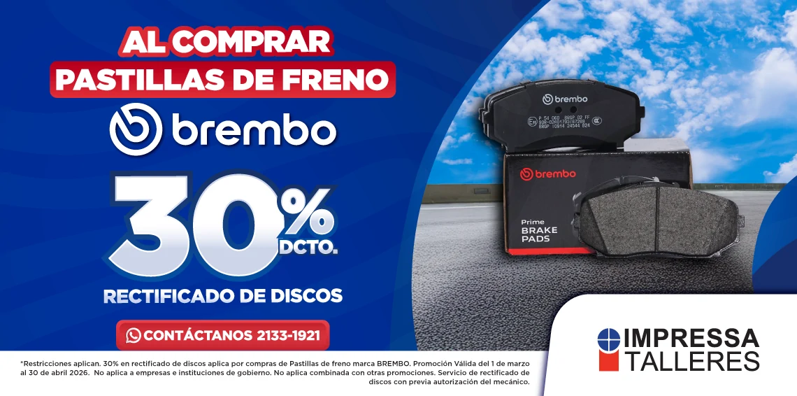 POR LA COMPRA DE PASTILLAS DE FRENO BREMBO DESCUENTO EN RECTIFICADO DE DISCOS