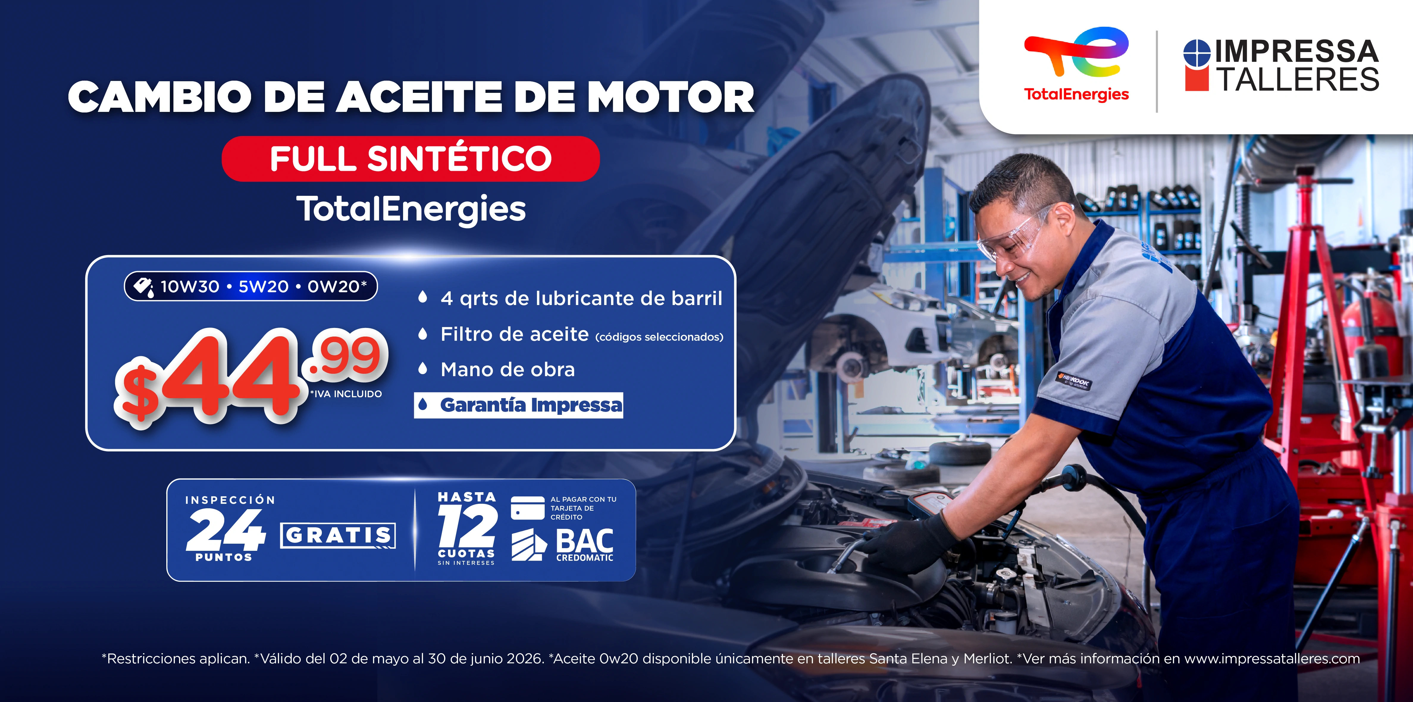 PROMOCIÓN EN CAMBIO DE ACEITE FULL SINTÉTICO
