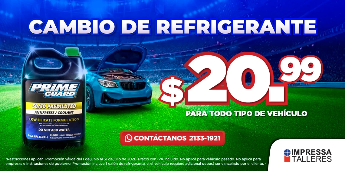 PROMOCIÓN EN CAMBIO DE LÍQUIDO REFRIGERANTE