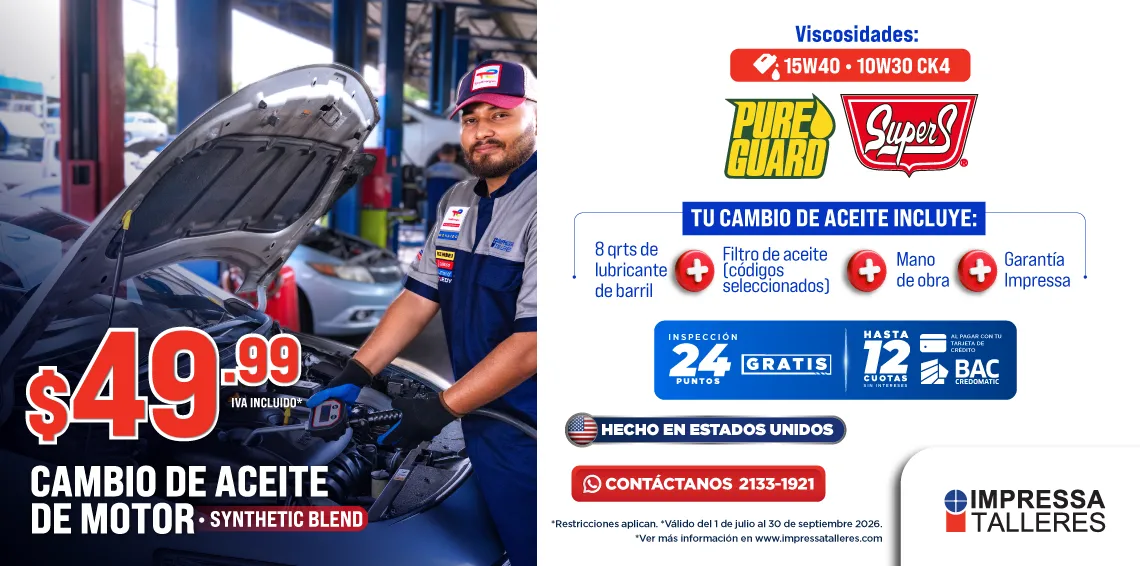 PROMOCIÓN EN CAMBIO DE ACEITE SYNTHETIC BLEND