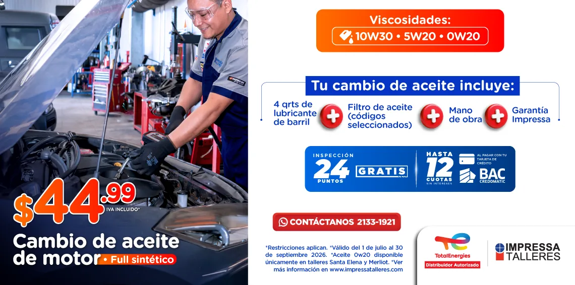 PROMOCIÓN EN CAMBIO DE ACEITE FULL SINTÉTICO