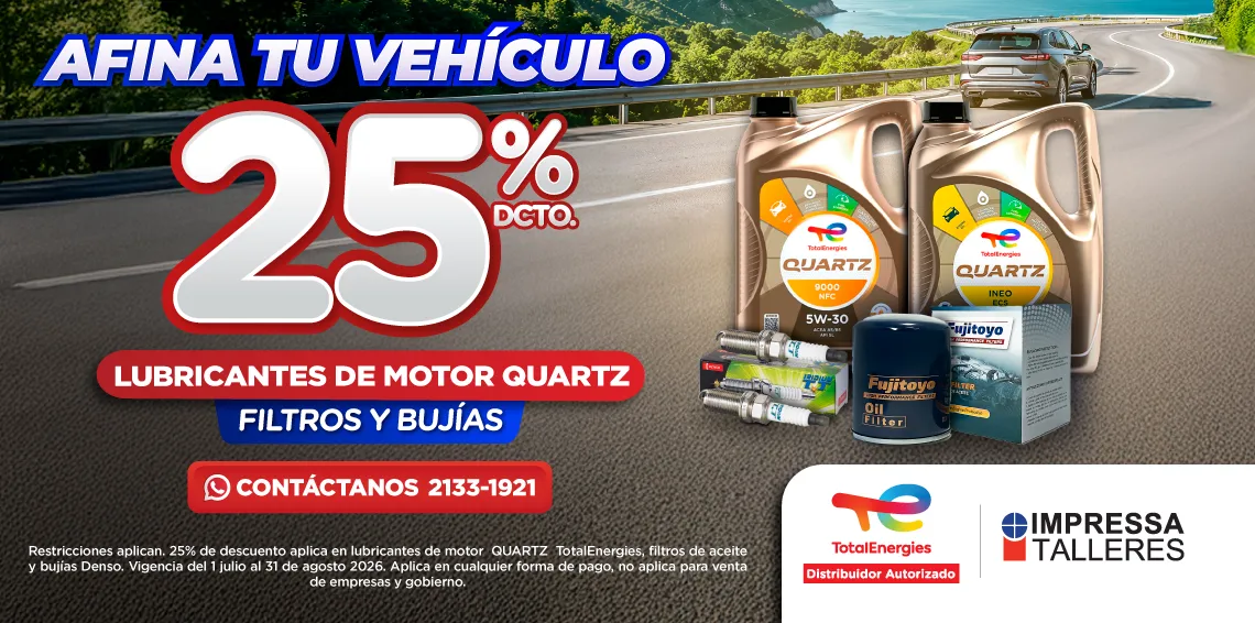 DESCUENTO EN LUBRICANTE DE MOTOR, FILTROS Y BUJÍAS